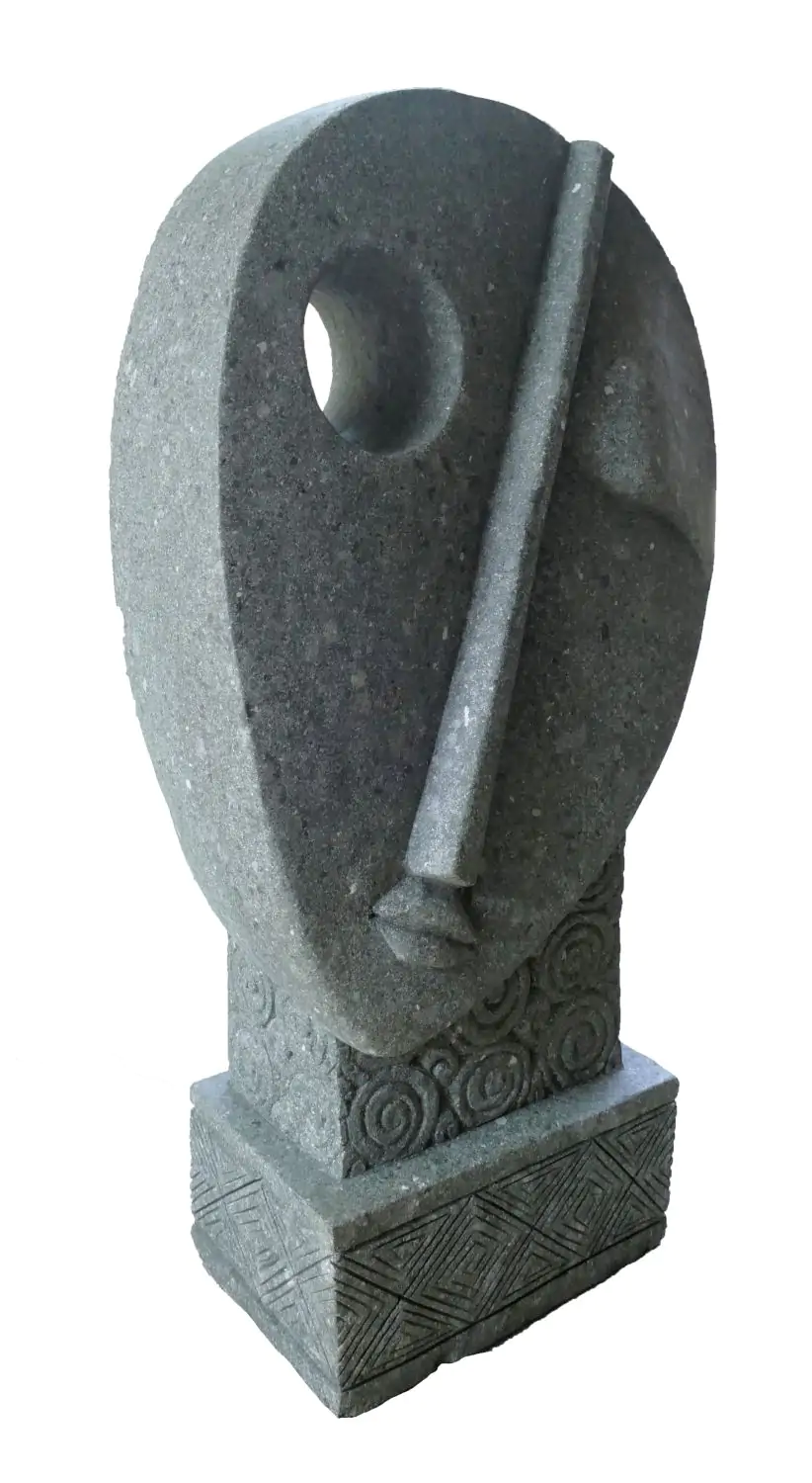  Product image 3 of the product “Abstract head, Right, 120 cm Height, natural stone (Basanite) ”